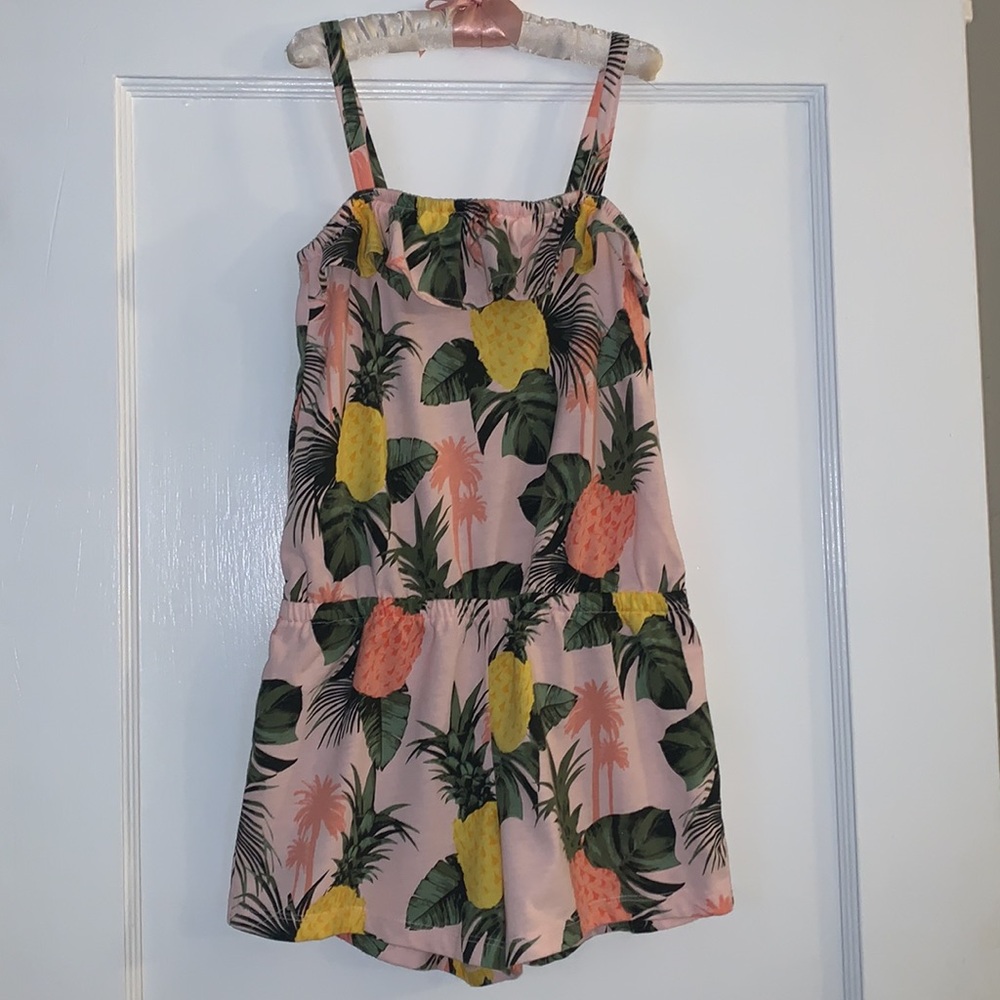 Children’s Place Pink Pineapple Romper Set M 7/8 EUC - Picture 2 of 11